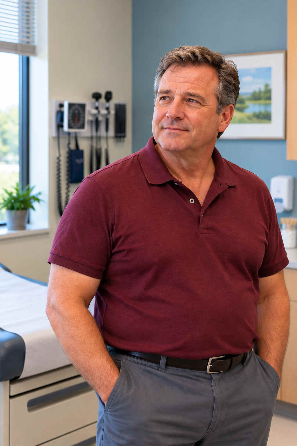 David in a medical exam room preparing to take charge of his health
