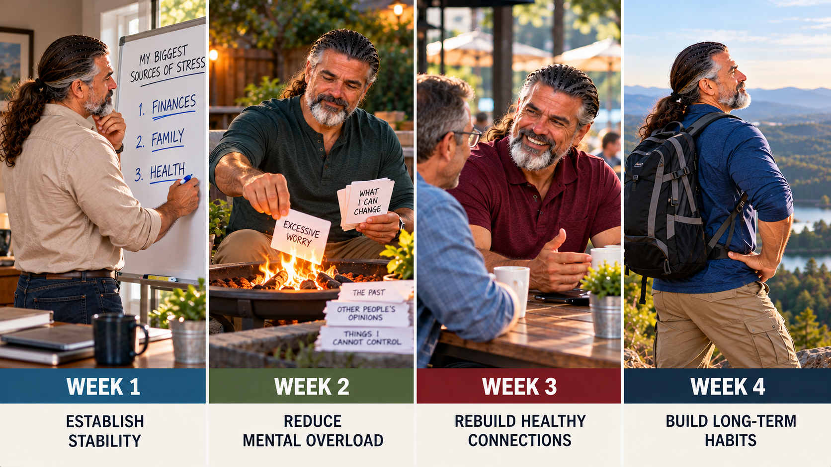 Four-week plan for regaining control of divorce-related stress