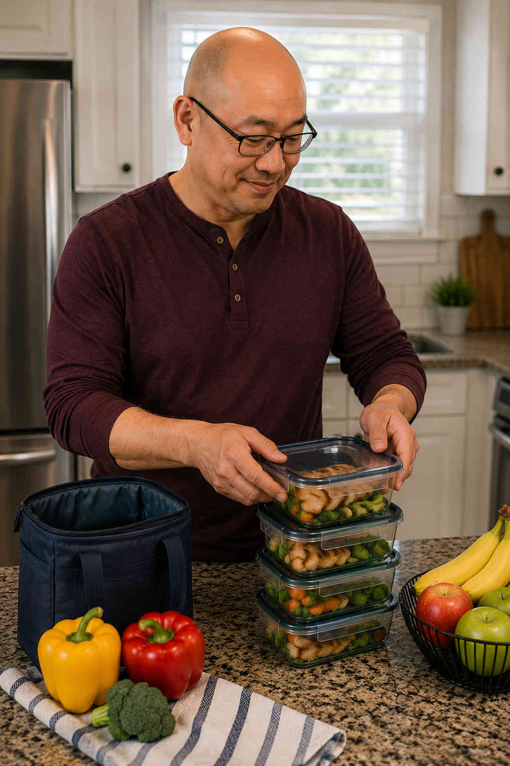 Divorced man preparing affordable weekly meals at home to control spending and improve cash flow
