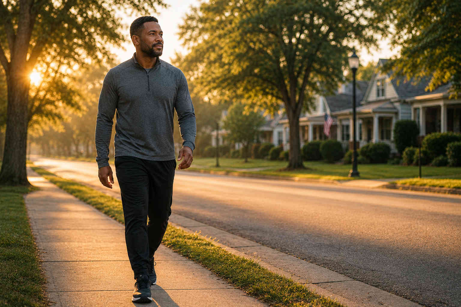 Morning walk creating a healthy daily routine
