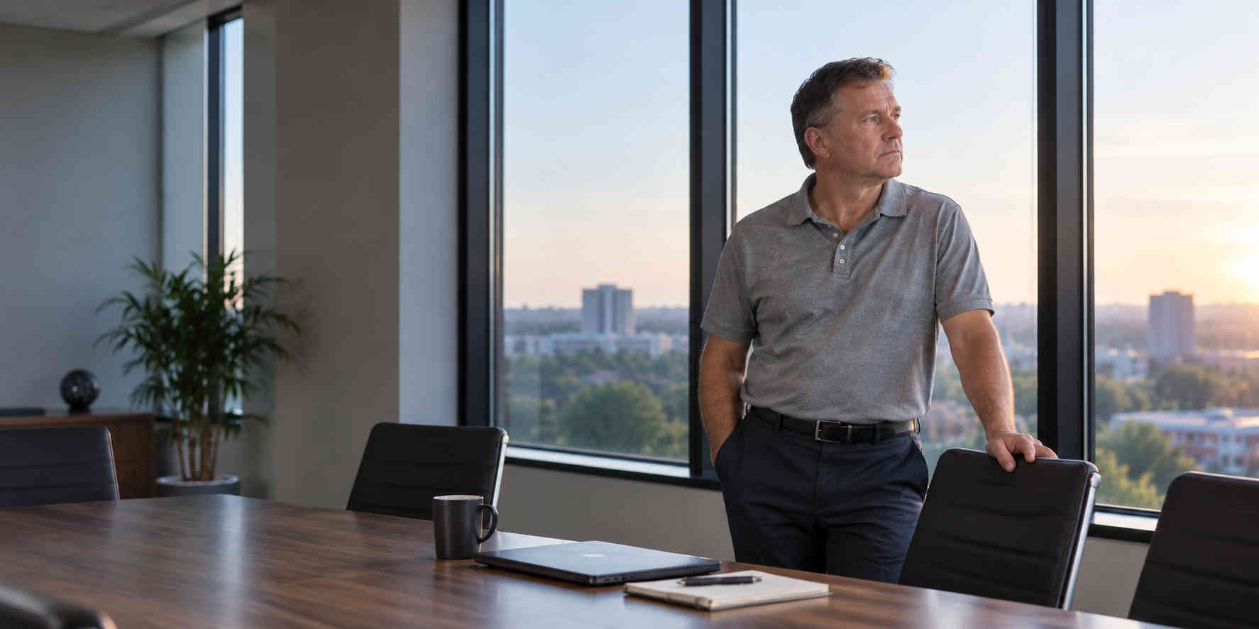 Man rebuilding his career and professional direction after divorce