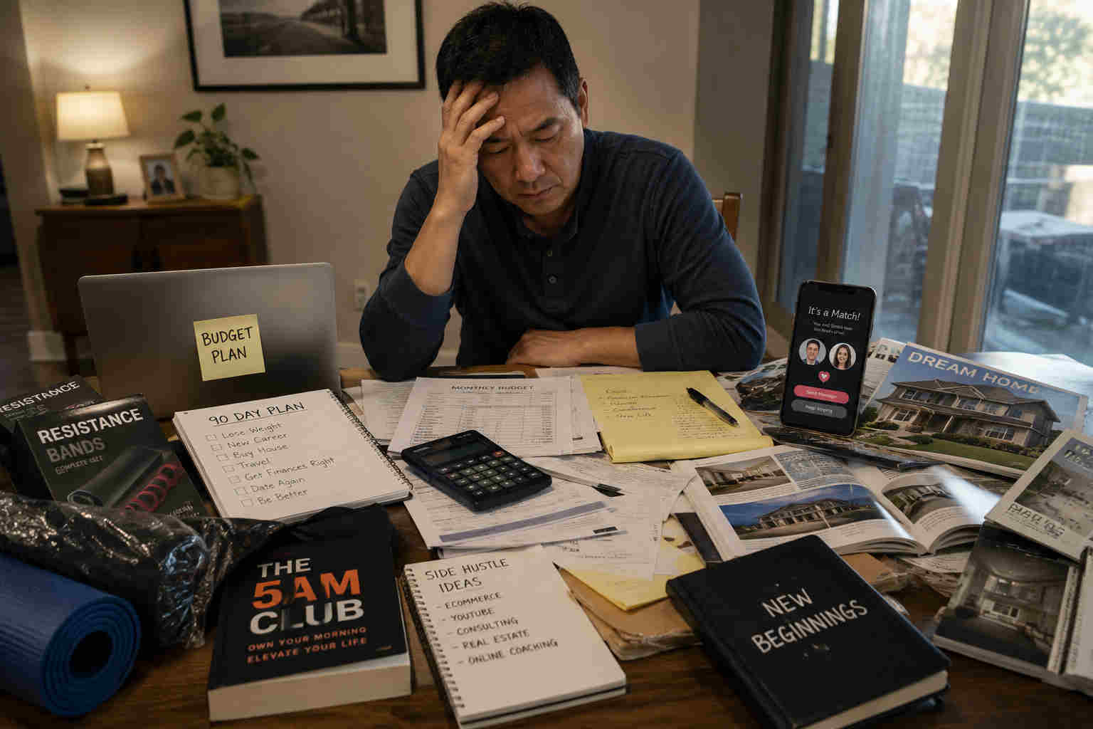 Divorced man overwhelmed by too many goals and life changes at once
