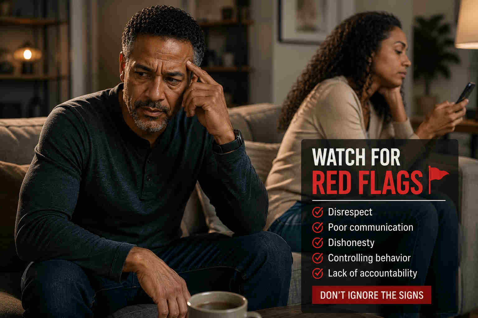 Divorced man concerned about girlfriend's behavior and watching for red flags